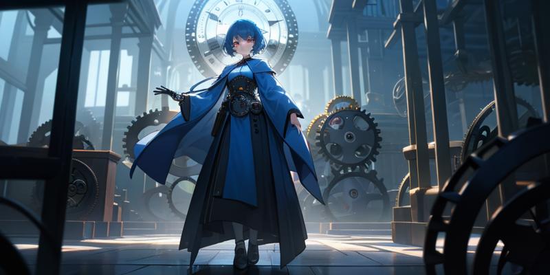 00251-3311980478-(Close-up_1.2), 1girl, solo, standing inside a fantasy clock tower, blue hair, white eyes, magician robes outfit, intricate back.png